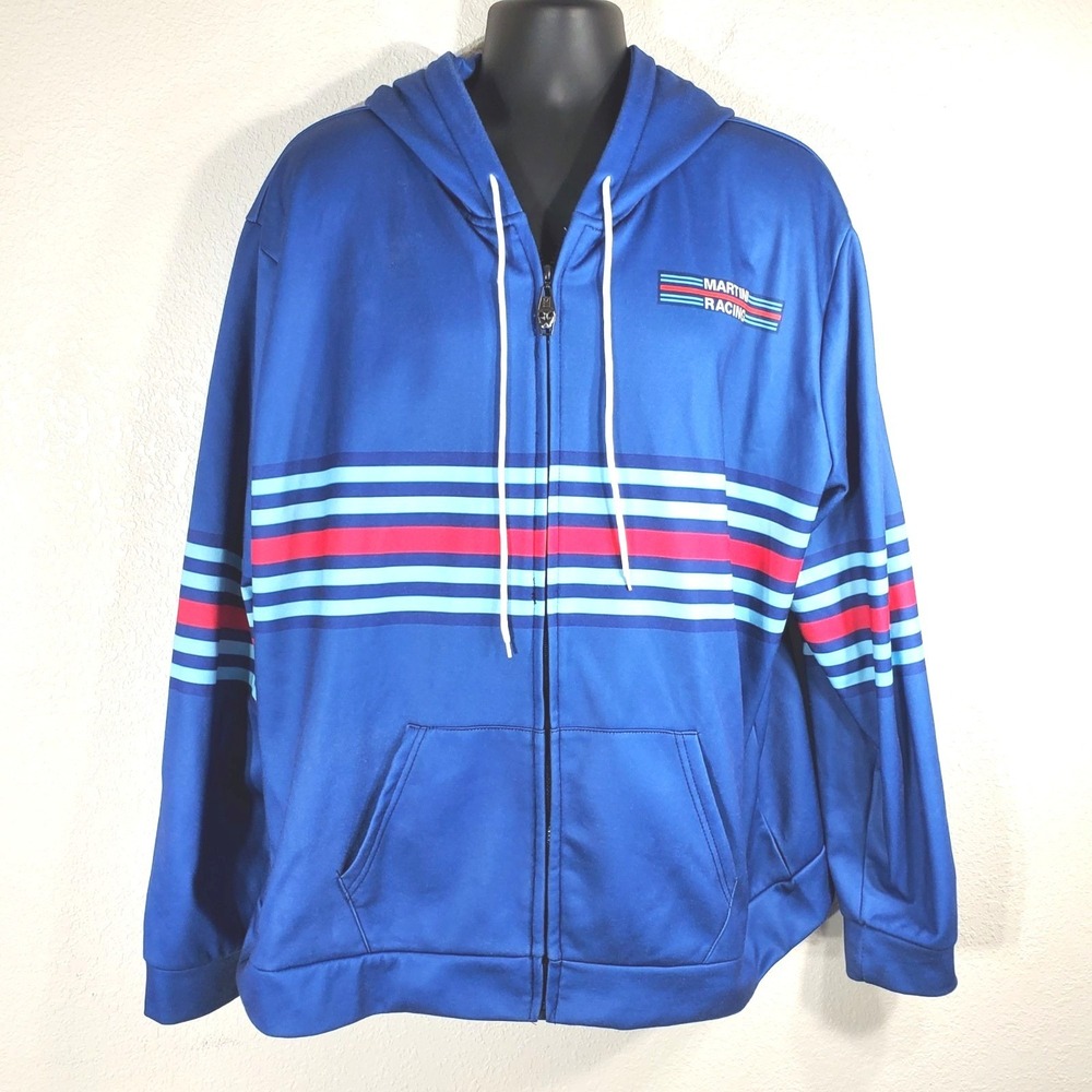 Martini Racing Blue Hoodie Jacket 2XL Blue Full Zip Jacket Coat